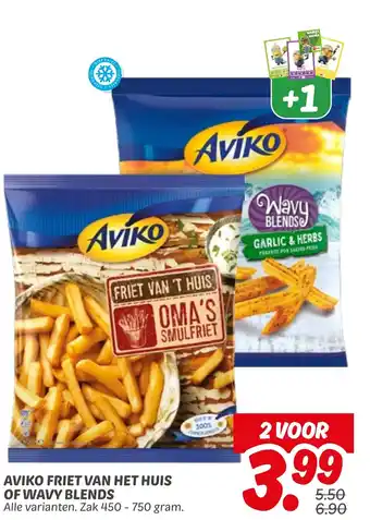 Dekamarkt Aviko friet van het huis of wavy blends aanbieding