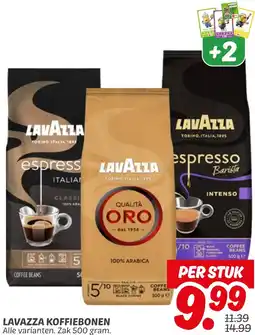 Dekamarkt Lavazza koffiebonen aanbieding