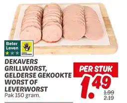 Dekamarkt Dekavers grillworst, gelderse gekookte worst of leverworst aanbieding