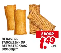 Dekamarkt Dekavers saucijzen of beemsterkaas broodje aanbieding