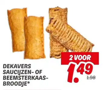 Dekamarkt Dekavers saucijzen of beemsterkaas broodje aanbieding
