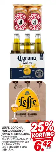 Dekamarkt Leffe, corona, hoegaarden of jopen speciaalbier aanbieding