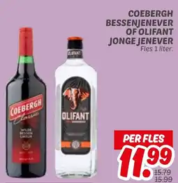 Dekamarkt Coebergh bessenjenever of olifant jonge jenever aanbieding