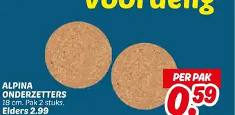 Dekamarkt Alpina onderzetters aanbieding