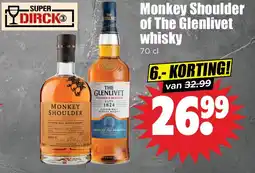 Dirk Monkey Shoulder of The Glenlivet whisky aanbieding