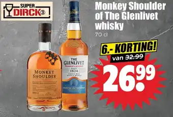 Dirk Monkey Shoulder of The Glenlivet whisky aanbieding