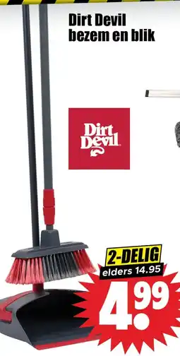 Dirk Dirt Devil bezem en blik aanbieding