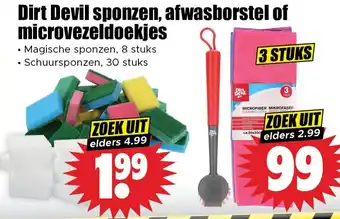 Dirk Dirt Devil sponzen, afwasborstel of microvezeldoekjes aanbieding