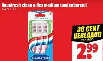 Dirk Aquafresh clean & flex medium tandenborstel aanbieding