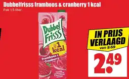Dirk Dubbelfrisss framboos & cranberry 1 kcal aanbieding