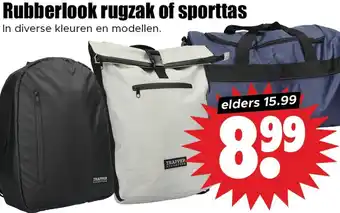 Dirk Rubberlook rugzak of sporttas aanbieding