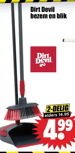 Dirk Dirt Devil bezem en blik aanbieding