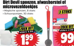 Dirk Dirt Devil sponzen, afwasborstel of microvezeldoekjes aanbieding