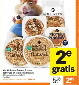 Albert Heijn Alle AH Pannenkoeken 8 stuks, poffertjes 24 stuks en pancakes aanbieding