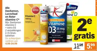 Albert Heijn Alle Davitamon, Lucovitaal en Roter vitamine C aanbieding