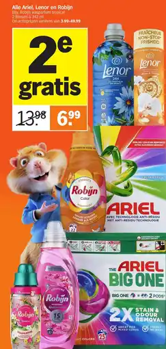 Albert Heijn Alle Ariel, Lenor en Robijn aanbieding