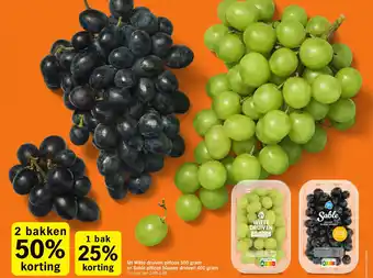 Albert Heijn AH Witte druiven pitloos en Sable pitloze blauwe druiven aanbieding