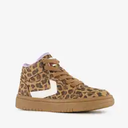 Scapino Blue Box hoge meisjes sneakers met panterprint bruin aanbieding