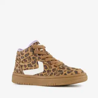 Scapino Blue Box hoge meisjes sneakers met panterprint bruin aanbieding