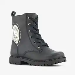 Scapino Stap leren meisjes veterboots met hartje zwart aanbieding