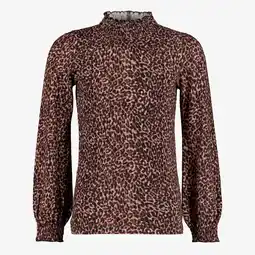Scapino TwoDay meisjes top met lange mouwen en panterprint bruin aanbieding