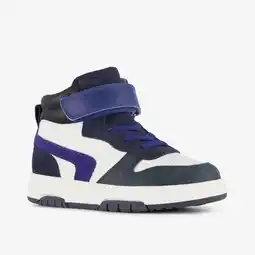Scapino Stap leren hoge jongens sneakers blauw wit aanbieding