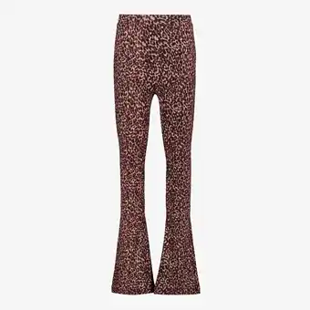 Scapino TwoDay flared meisjes broek met panterprint bruin aanbieding