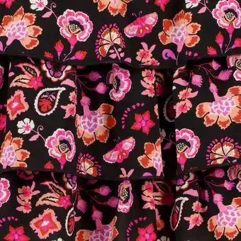 Scapino TwoDay gelaagd meisjes rok met bloemenprint zwart roze aanbieding
