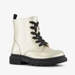 Scapino Stap leren meisjes veterboots goud zwart aanbieding