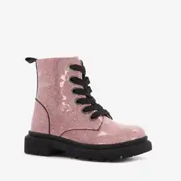 Scapino Stap leren meisjes veterboots roze zwart aanbieding