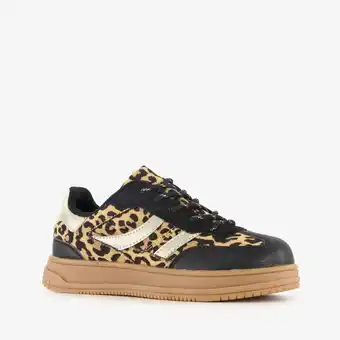 Scapino Blue Box meisjes sneakers met panterprint bruin zwart aanbieding