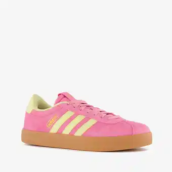 Scapino Adidas VL Court Base dames sneakers roze geel aanbieding