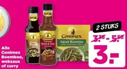 PLUS Alle Conimex Boemboe, woksaus of curry aanbieding