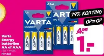 PLUS Varta Energy batterijen AA of AAA aanbieding