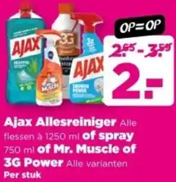 PLUS Ajax Allesreiniger of spray of Mr. Muscle of 3G Power aanbieding