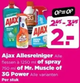 PLUS Ajax Allesreiniger of spray of Mr. Muscle of 3G Power aanbieding