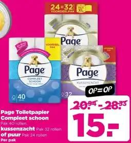 PLUS Page Toiletpapier Compleet schoon kussenzacht of puur aanbieding