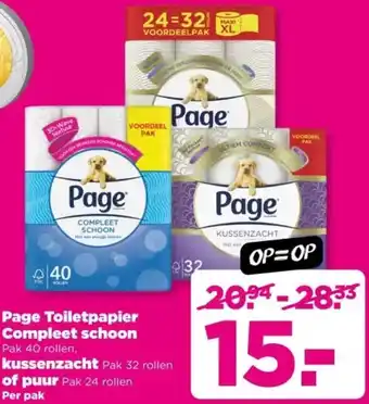 PLUS Page Toiletpapier Compleet schoon kussenzacht of puur aanbieding