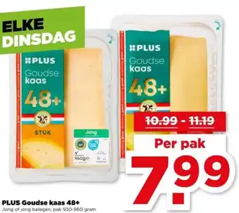 PLUS PLUS Goudse kaas 48+ aanbieding