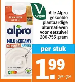 Albert Heijn Alle Alpro Vegan gekoelde plantaardige alternatieven voor eetzuivel aanbieding