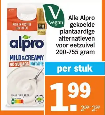 Albert Heijn Alle Alpro Vegan gekoelde plantaardige alternatieven voor eetzuivel aanbieding