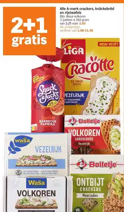 Albert Heijn Alle A-merk crackers, knäckebröd en rijstwafels aanbieding