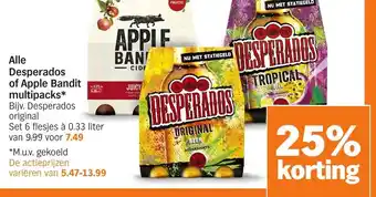 Albert Heijn Alle Desperados of Apple Bandit multipacks aanbieding