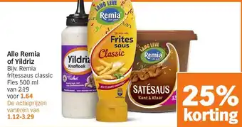 Albert Heijn Alle Remia of Yildriz aanbieding