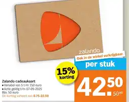 Albert Heijn Zalando cadeaukaart aanbieding