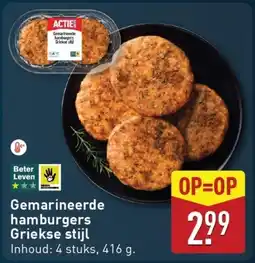 ALDI Gemarineerde hamburgers Griekse stijl aanbieding