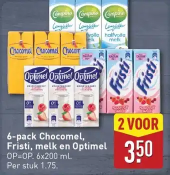 ALDI 6-pack Chocomel, Fristi, melk en Optimel aanbieding