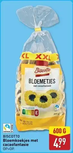 ALDI Biscotto Bloemkoekjes met cacaofantasie aanbieding