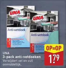 ALDI UNA 3-pack anti vetdoeken aanbieding
