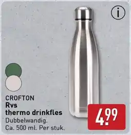 ALDI Crofton rvs thermo drinkfles aanbieding